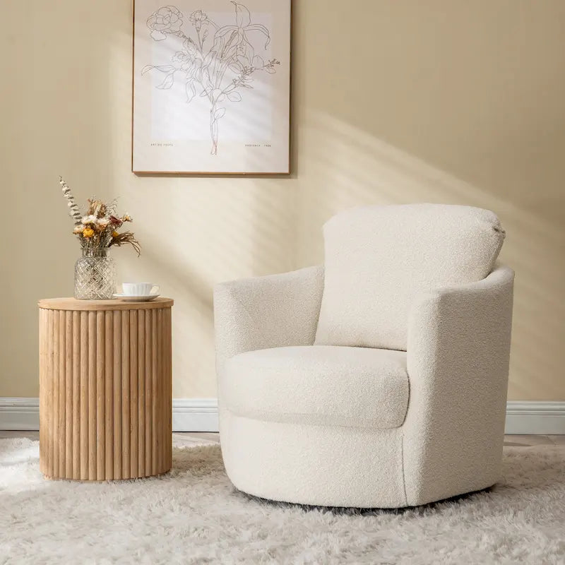 Fauteuil pivotant Art Leon moderne et confortable en tissu velours côtelé-40