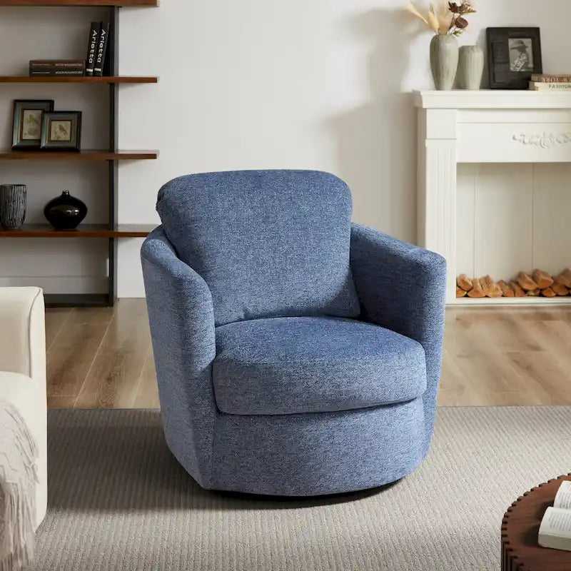 Fauteuil pivotant Art Leon moderne et confortable en tissu velours côtelé-41