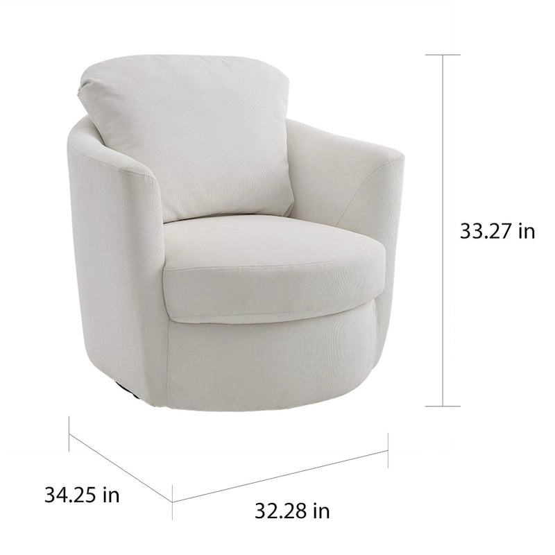 Fauteuil pivotant Art Leon moderne et confortable en tissu velours côtelé-10