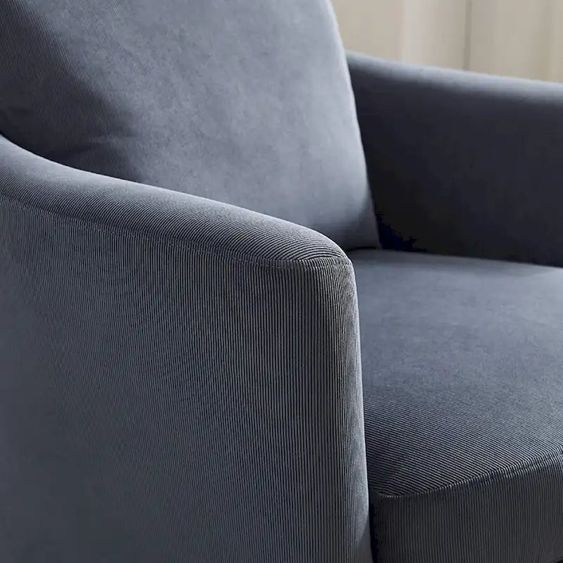 Fauteuil pivotant Art Leon moderne et confortable en tissu velours côtelé-13