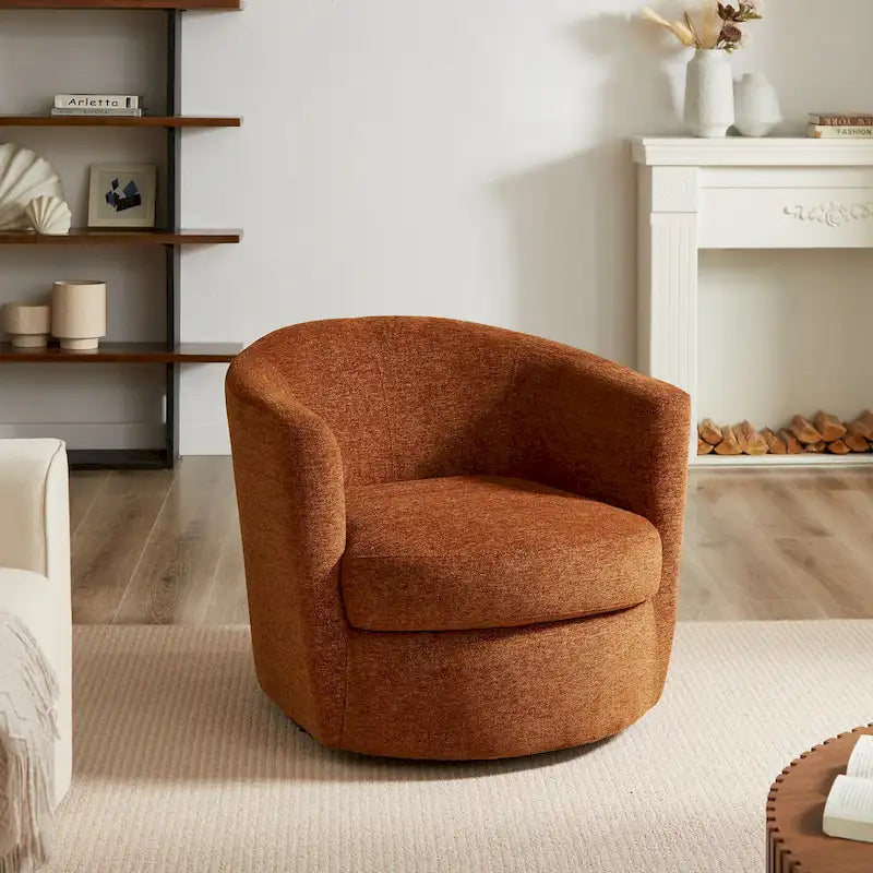 Fauteuil pivotant Art Leon moderne et confortable en tissu velours côtelé-16