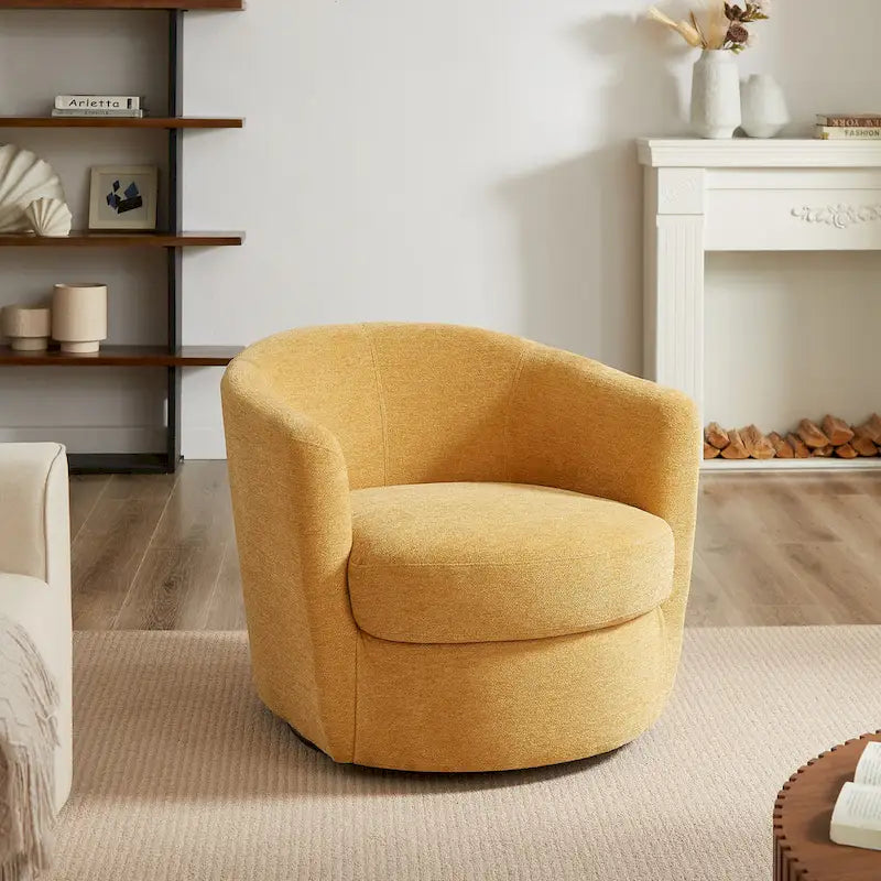Fauteuil pivotant Art Leon moderne et confortable en tissu velours côtelé-30