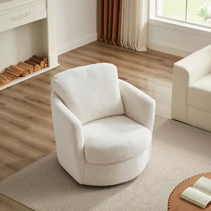 Fauteuil pivotant Art Leon moderne et confortable en tissu velours côtelé-33