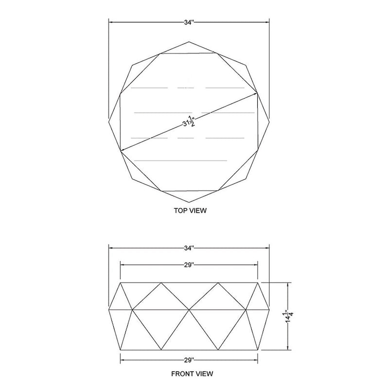 Table basse Bon en bois d'acacia de 84 cm (33 pouces) en forme de losange avec plateau lisse, marron foncé-8
