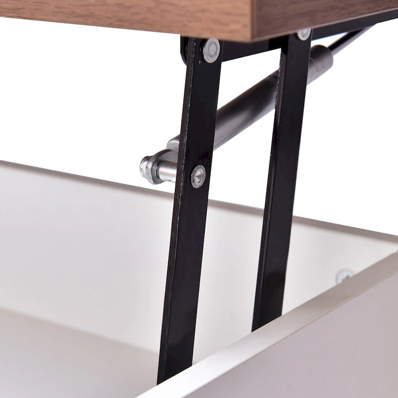 Table basse relevable avec compartiment caché-5