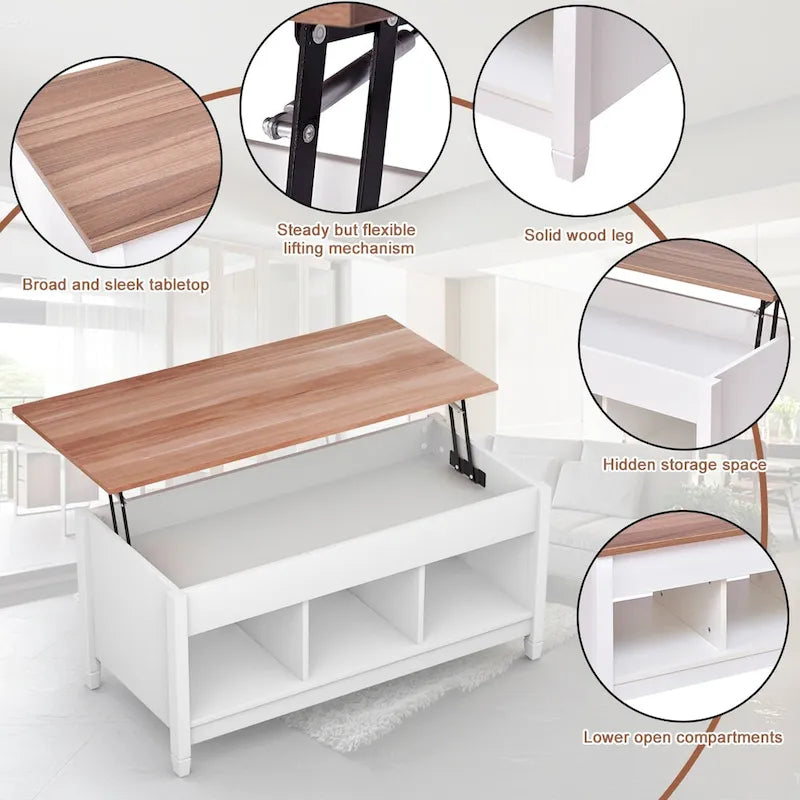 Table basse relevable avec compartiment caché-8