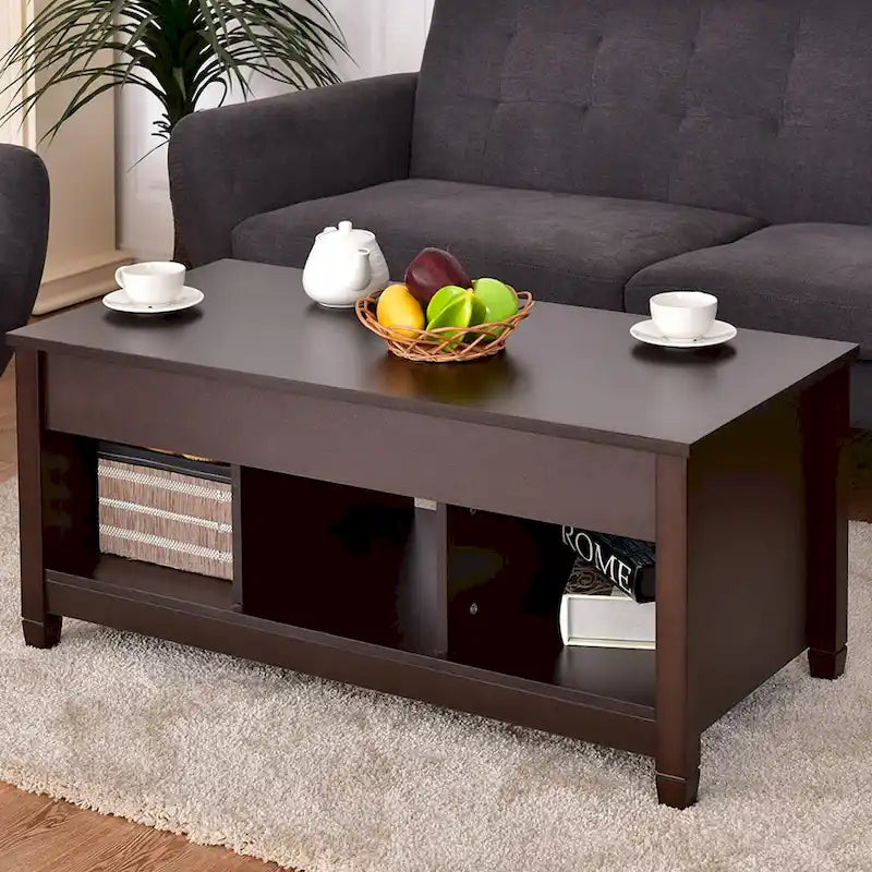 Table basse relevable avec compartiment caché-12