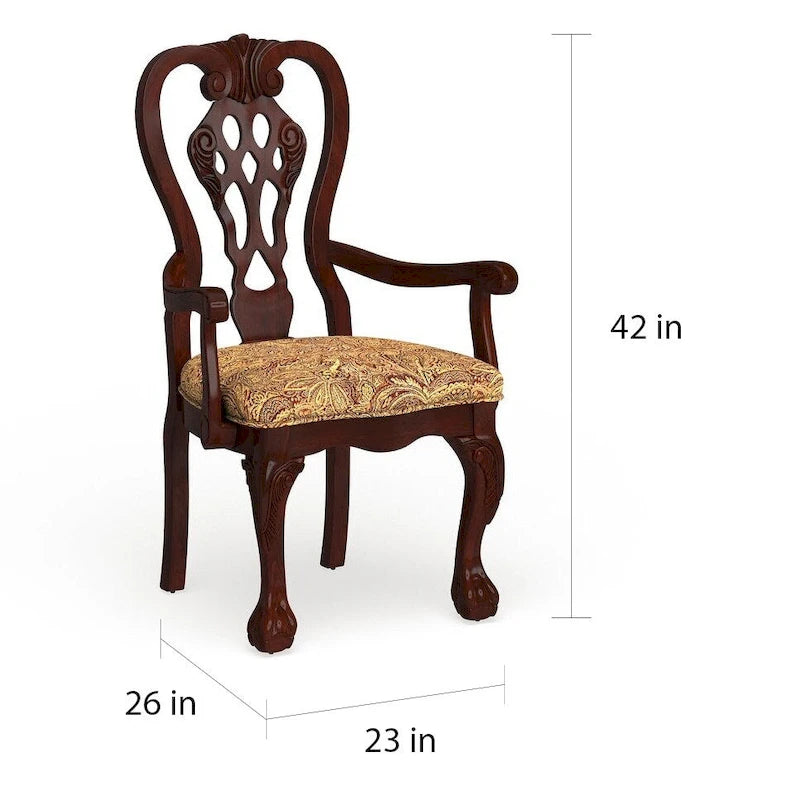 Chaise de salle à manger Carpia en merisier (lot de 2) de Furniture of America-6