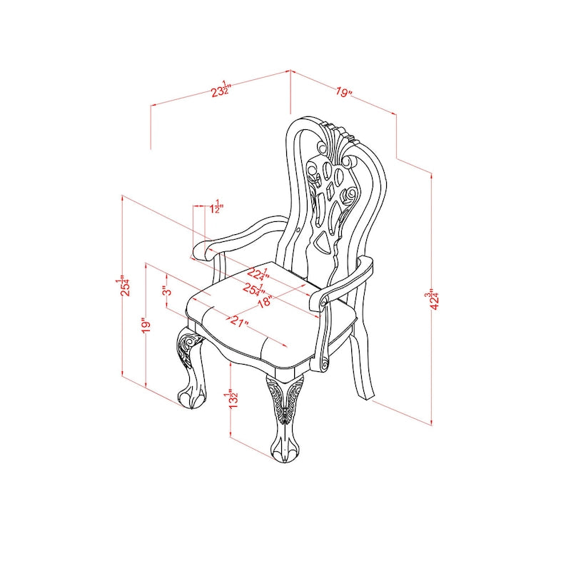 Chaise de salle à manger Carpia en merisier (lot de 2) de Furniture of America-7