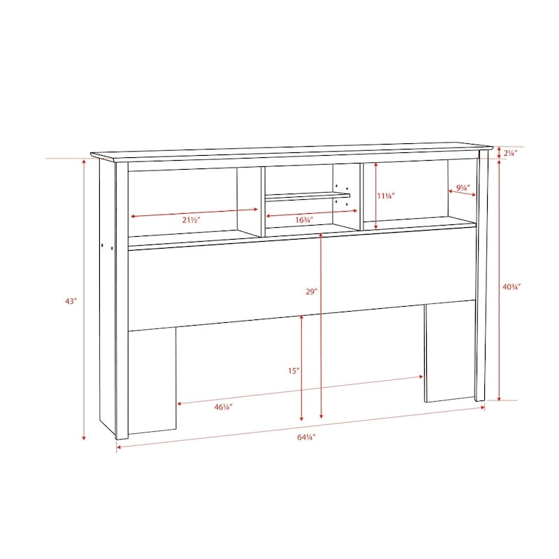 Tête de lit bibliothèque Monterey pour lit double/queen-6