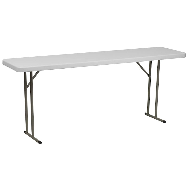 Table de formation pliante rectangulaire en plastique blanc granit de 1,80 m-17