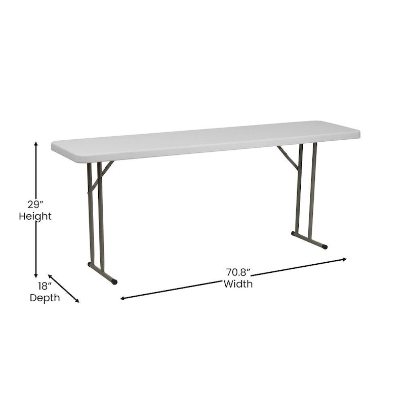 Table de formation pliante rectangulaire en plastique blanc granit de 1,80 m-19