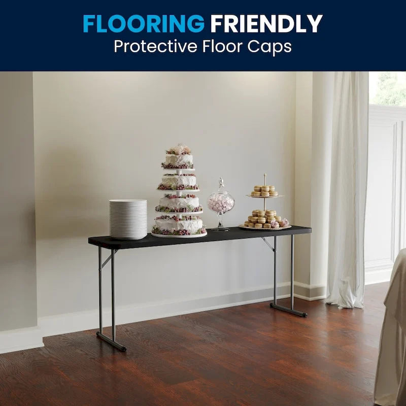 Table de formation pliante rectangulaire en plastique blanc granit de 1,80 m-24