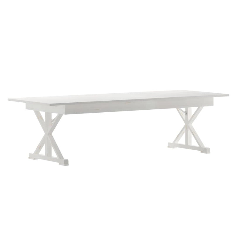 Table de salle à manger de ferme en pin massif avec pieds en X - 2,74 m x 101,6 cm-5