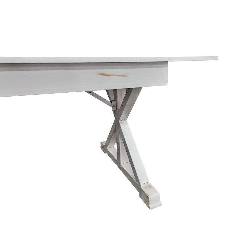Table de salle à manger de ferme en pin massif avec pieds en X - 2,74 m x 101,6 cm-9
