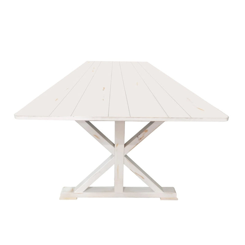 Table de salle à manger de ferme en pin massif avec pieds en X - 2,74 m x 101,6 cm-12