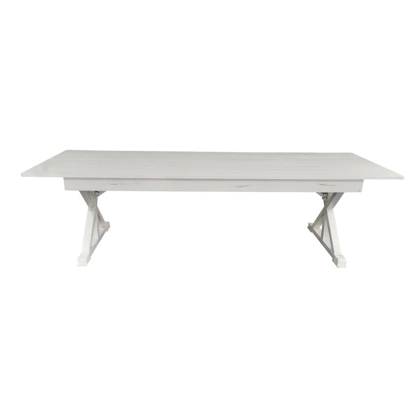 Table de salle à manger de ferme en pin massif avec pieds en X - 2,74 m x 101,6 cm-13