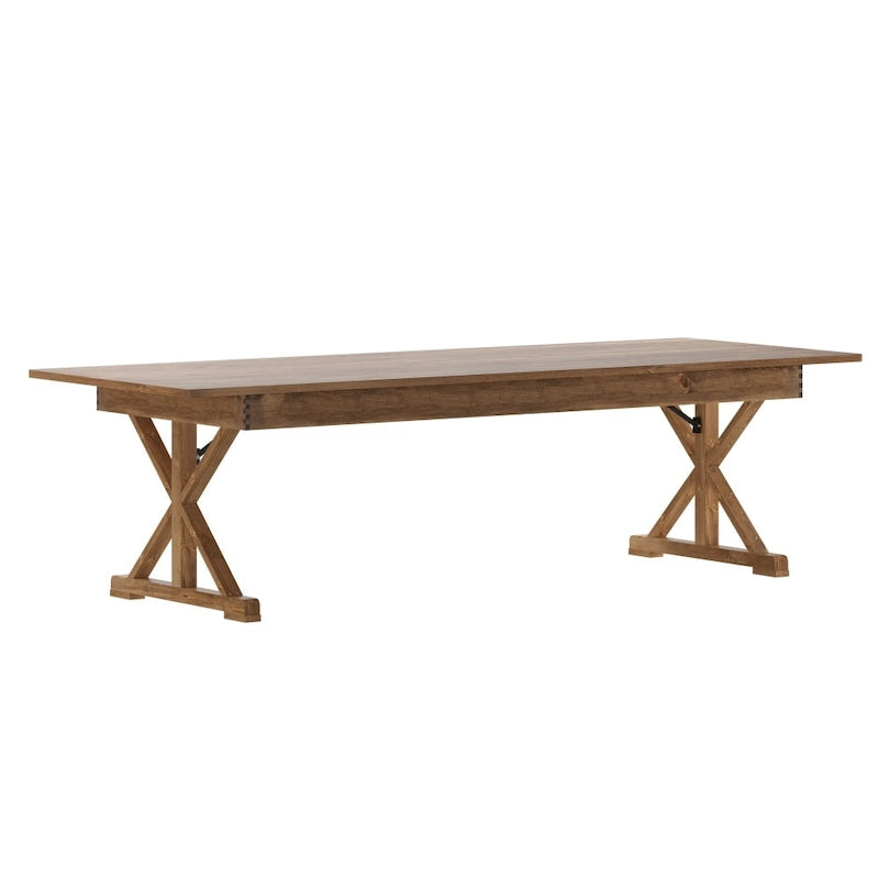 Table de salle à manger de ferme en pin massif avec pieds en X - 2,74 m x 101,6 cm-18