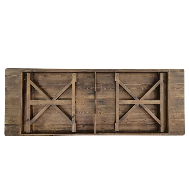 Table de salle à manger de ferme en pin massif avec pieds en X - 2,74 m x 101,6 cm-21
