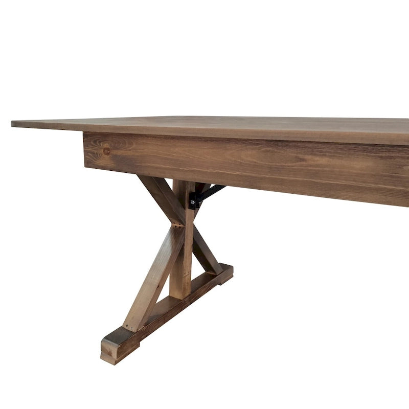 Table de salle à manger de ferme en pin massif avec pieds en X - 2,74 m x 101,6 cm-22