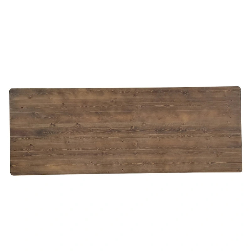 Table de salle à manger de ferme en pin massif avec pieds en X - 2,74 m x 101,6 cm-23