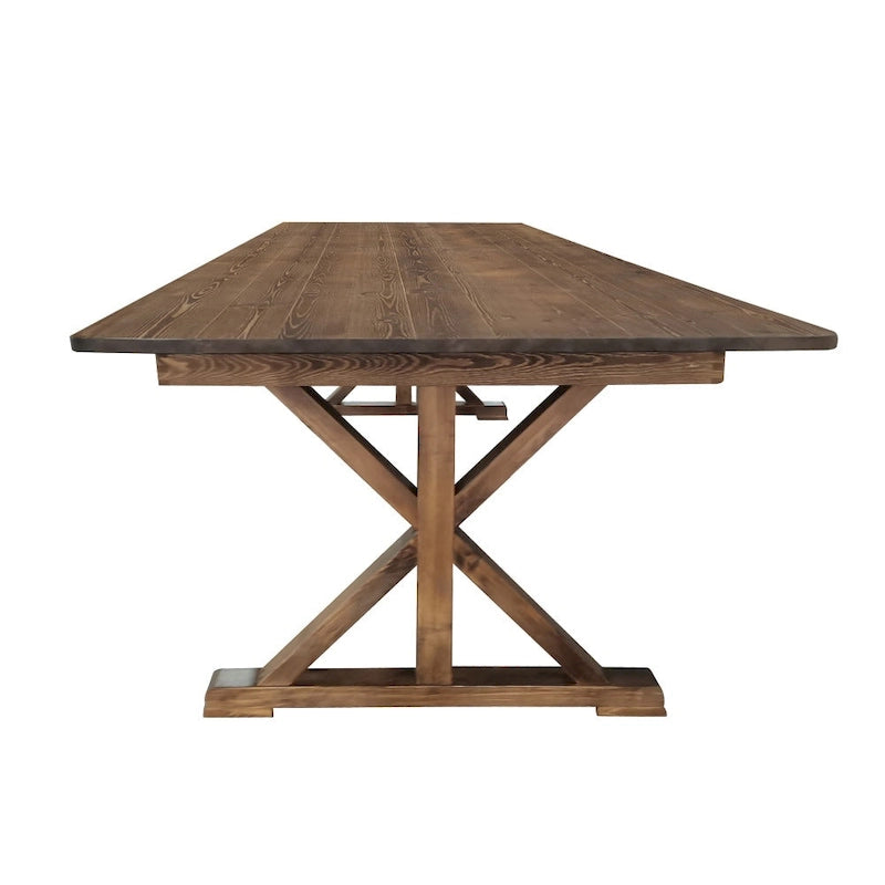 Table de salle à manger de ferme en pin massif avec pieds en X - 2,74 m x 101,6 cm-25