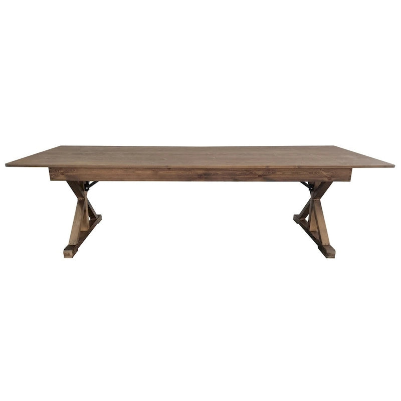 Table de salle à manger de ferme en pin massif avec pieds en X - 2,74 m x 101,6 cm-26