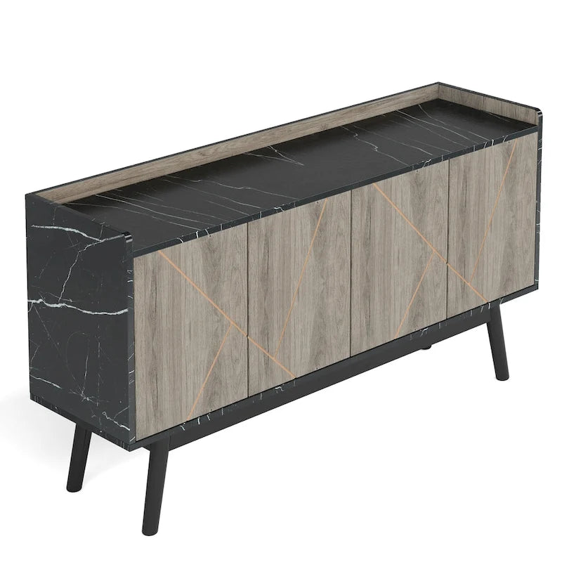 Buffet en bois à 4 portes avec rangement pour cuisine ou salle à manger - Non disponible-30