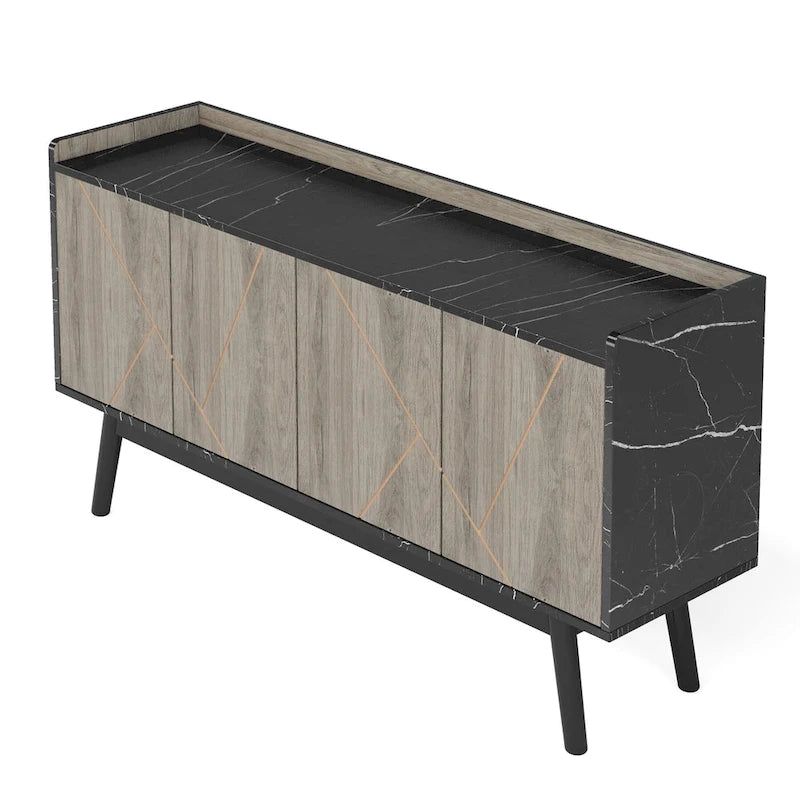 Buffet en bois à 4 portes avec rangement pour cuisine ou salle à manger - Non disponible-31