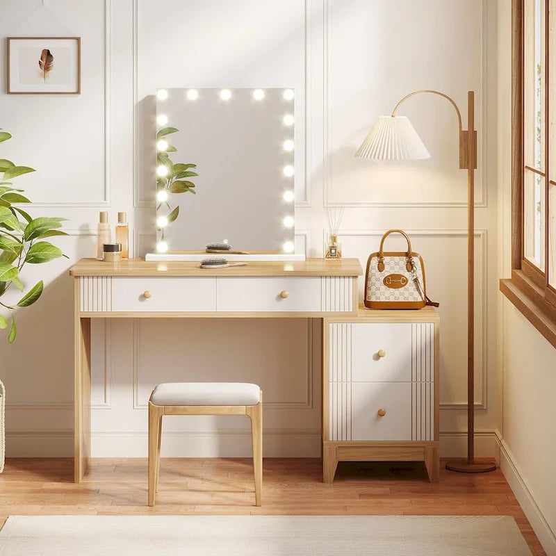 Coiffeuse de 130 cm avec 4 grands tiroirs-2