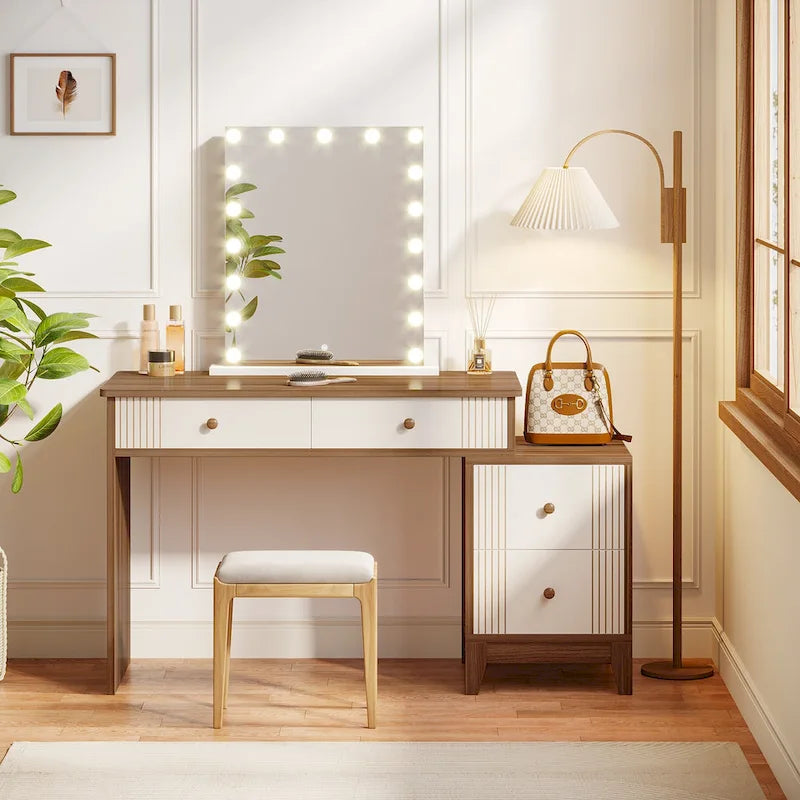 Coiffeuse de 130 cm avec 4 grands tiroirs-7