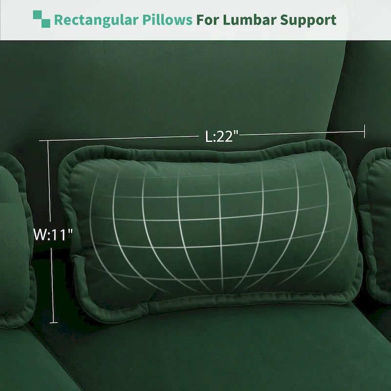 [VIDÉO fournie][Nouveau] Canapé d'angle moderne en forme de U (109,8 x 55,9 cm) avec coussins lombaires, canapé symétrique 6 places rembourré-10