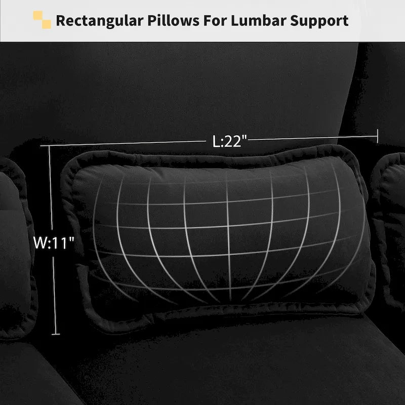 [VIDÉO fournie][Nouveau] Canapé d'angle moderne en forme de U (109,8 x 55,9 cm) avec coussins lombaires, canapé symétrique 6 places rembourré-15