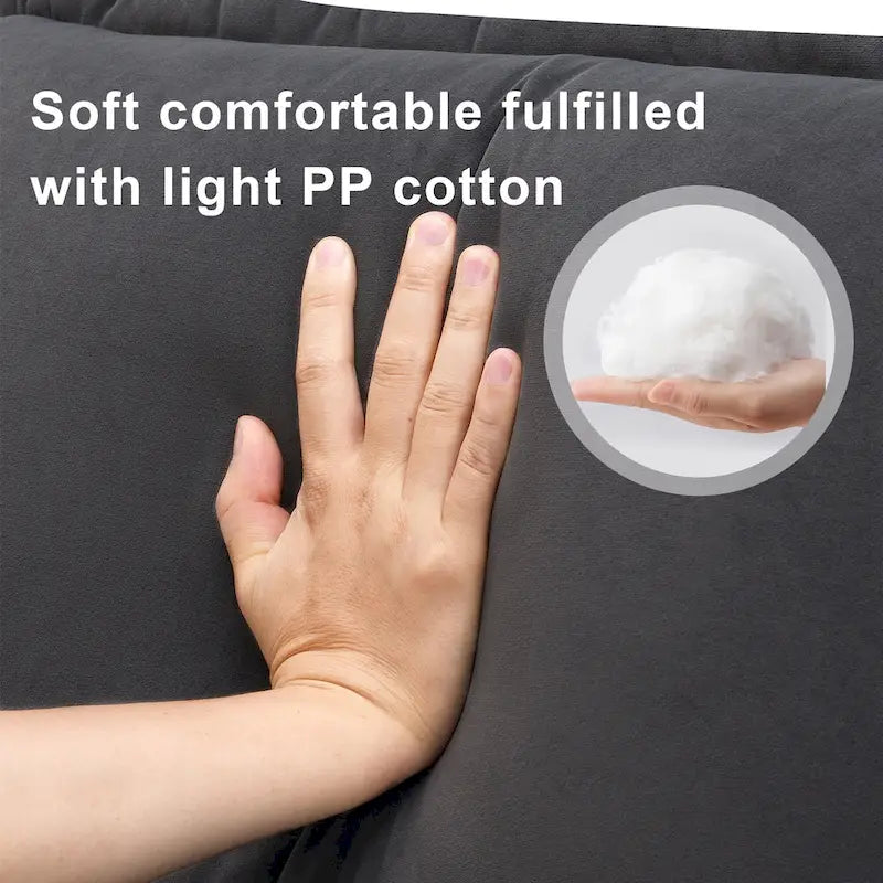 [VIDÉO fournie][Nouveau] Canapé d'angle moderne en forme de U (109,8 x 55,9 cm) avec coussins lombaires, canapé symétrique 6 places rembourré-26