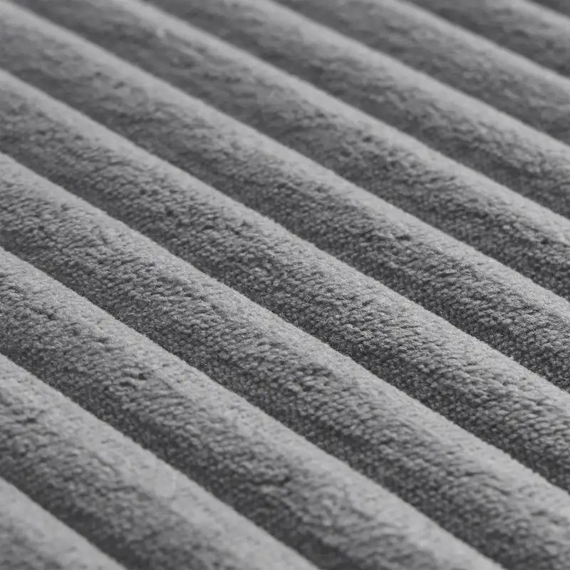 Canapé 3 places en velours côtelé de 220 cm avec 3 coussins de dossier, 2 coussins décoratifs et 2 poufs, canapé confortable et profond pour le salon.-13