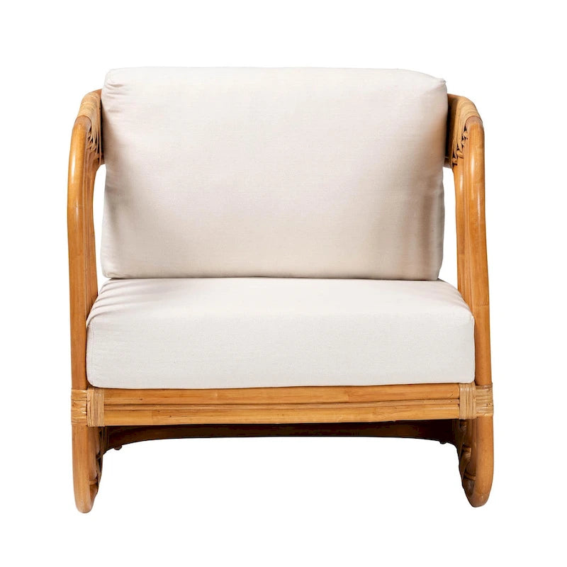 Fauteuil Corsa moderne bohème en rotin naturel-3