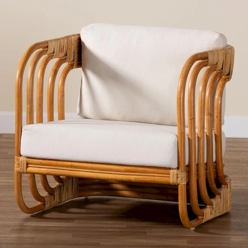Fauteuil Corsa moderne bohème en rotin naturel-10
