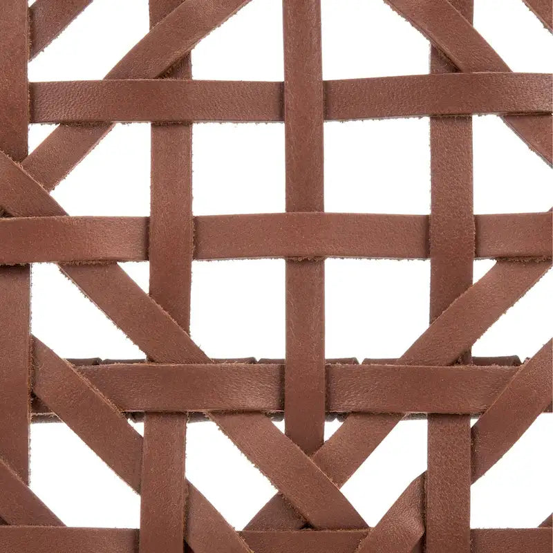 Fauteuil d'appoint Munro Wanda en cuir tressé et bois massif (entièrement assemblé) - 56 cm (L) x 52 cm (l) x 72 cm (H) - 56 cm (L) x 53 cm (P) x 74 cm (H)-16