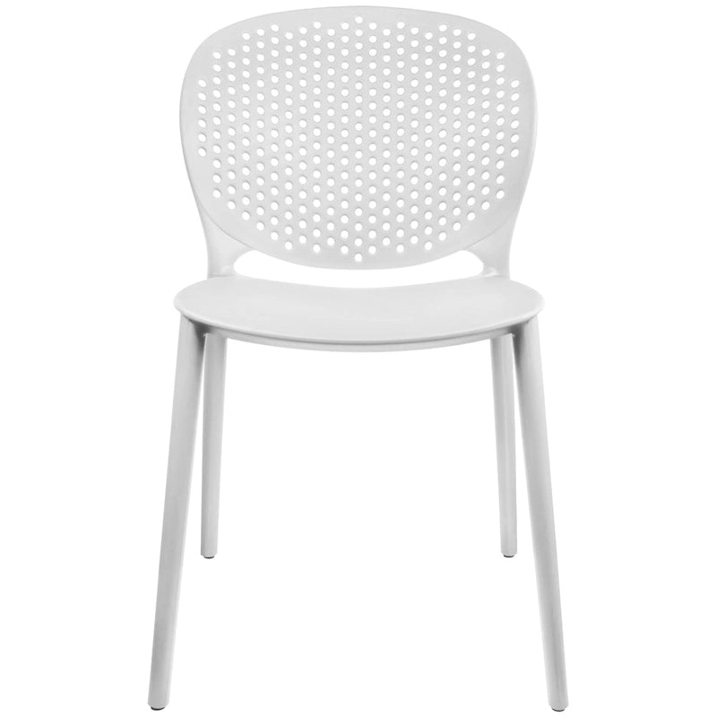 Chaise de jardin moderne en plastique empilable, sans accoudoirs, avec dossier à pois, idéale pour l'intérieur ou l'extérieur. Protection UV. Convient pour le jardin, la terrasse ou les repas en intérieur ou en extérieur.-22