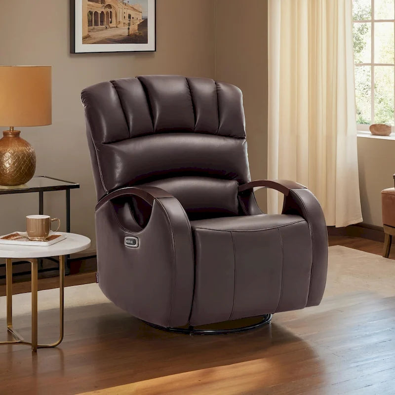 Fauteuil inclinable pivotant et pivotant MCombo avec appui-tête réglable pour chambre d'enfant, en similicuir PR616-36