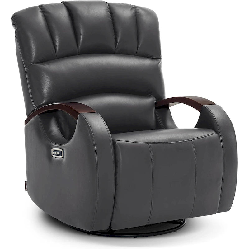 Fauteuil inclinable pivotant et pivotant MCombo avec appui-tête réglable pour chambre d'enfant, en similicuir PR616-3