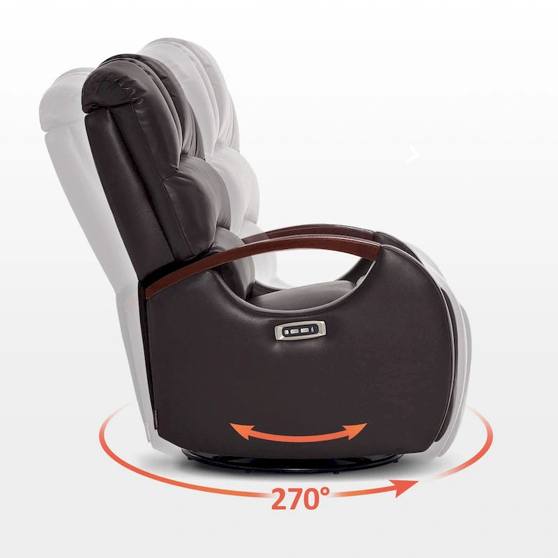 Fauteuil inclinable pivotant et pivotant MCombo avec appui-tête réglable pour chambre d'enfant, en similicuir PR616-9