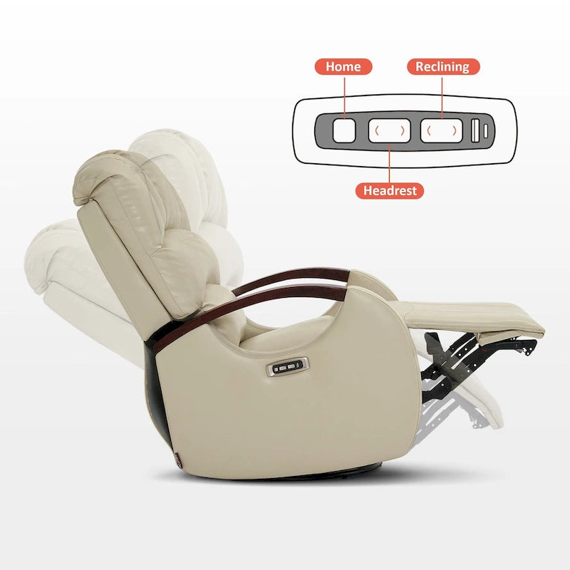 Fauteuil inclinable pivotant et pivotant MCombo avec appui-tête réglable pour chambre d'enfant, en similicuir PR616-17