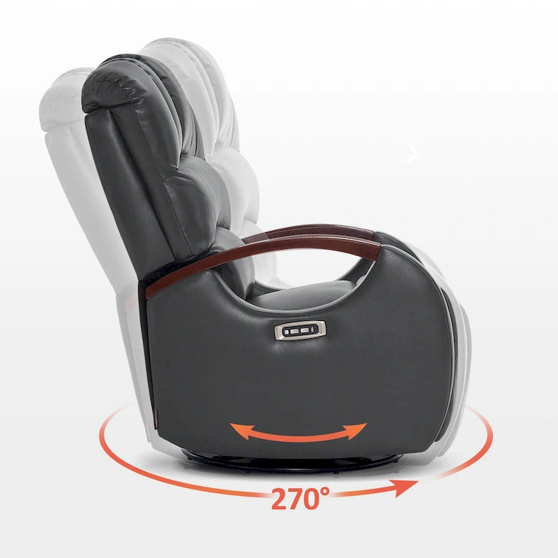 Fauteuil inclinable pivotant et pivotant MCombo avec appui-tête réglable pour chambre d'enfant, en similicuir PR616-34