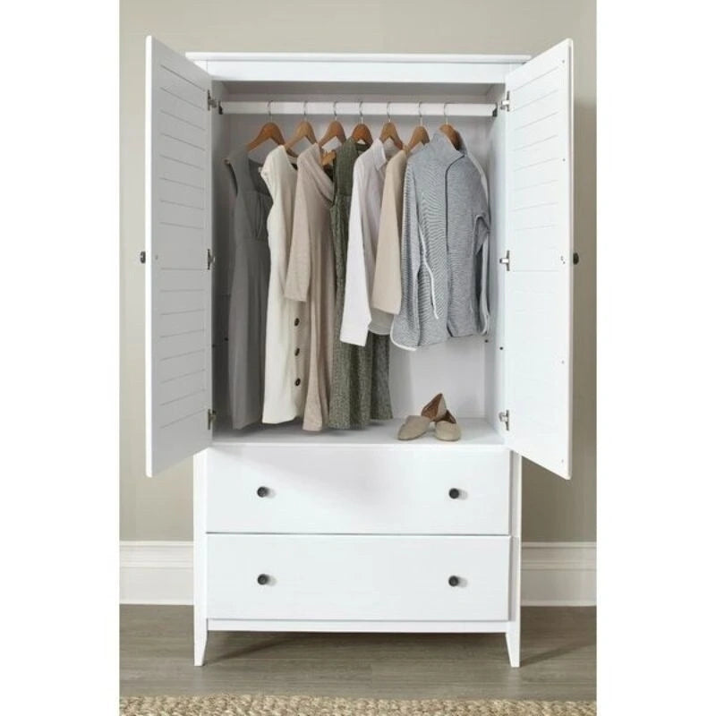 Armoire FarmHome en pin massif vieilli à persiennes-5