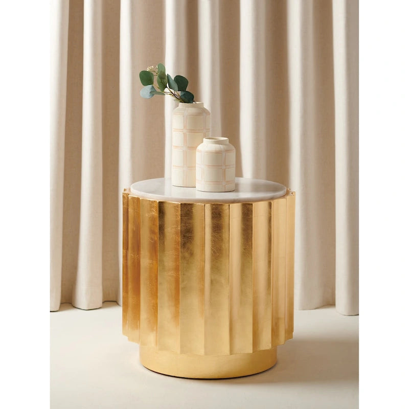 SAFAVIEH Couture Mairin Gold Side Table- Gold - 20 In W x 20 In D x 20 In H - 20Wx20Dx20H