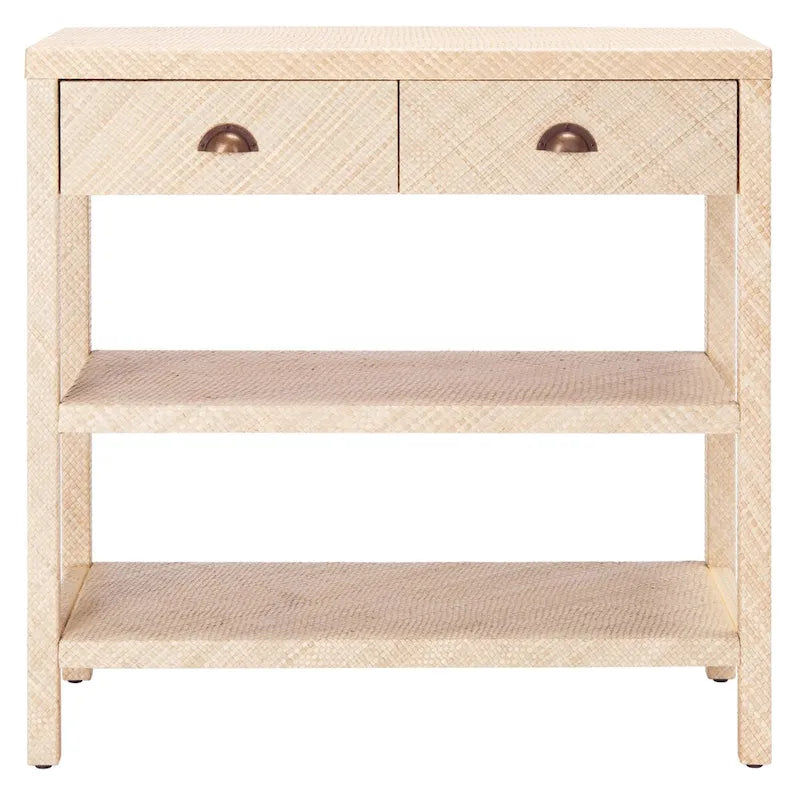 Console SAFAVIEH Iza en raphia naturel clair et or - 79 cm (L) x 36 cm (l) x 76 cm (H)-3