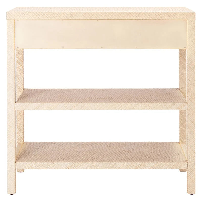 Console SAFAVIEH Iza en raphia naturel clair et or - 79 cm (L) x 36 cm (l) x 76 cm (H)-4
