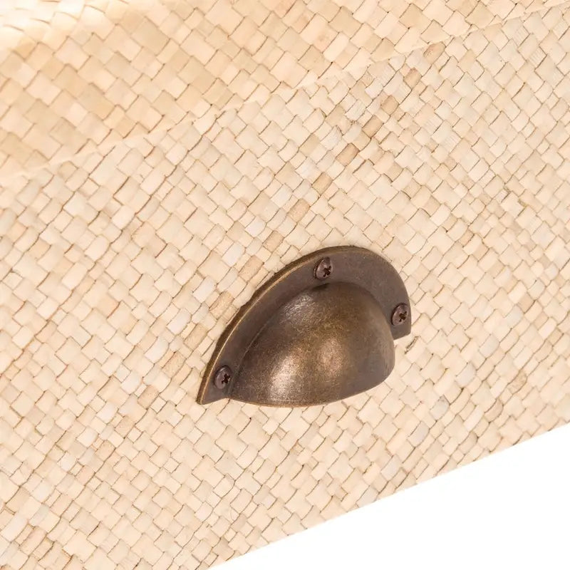 Console SAFAVIEH Iza en raphia naturel clair et or - 79 cm (L) x 36 cm (l) x 76 cm (H)-7