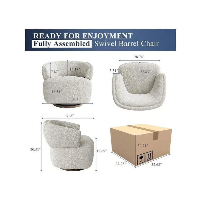 Fauteuil pivotant rembourré entièrement assemblé-21